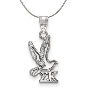 Sterling Silver Sigma Kappa Small Pendant Necklace - 20 Inch